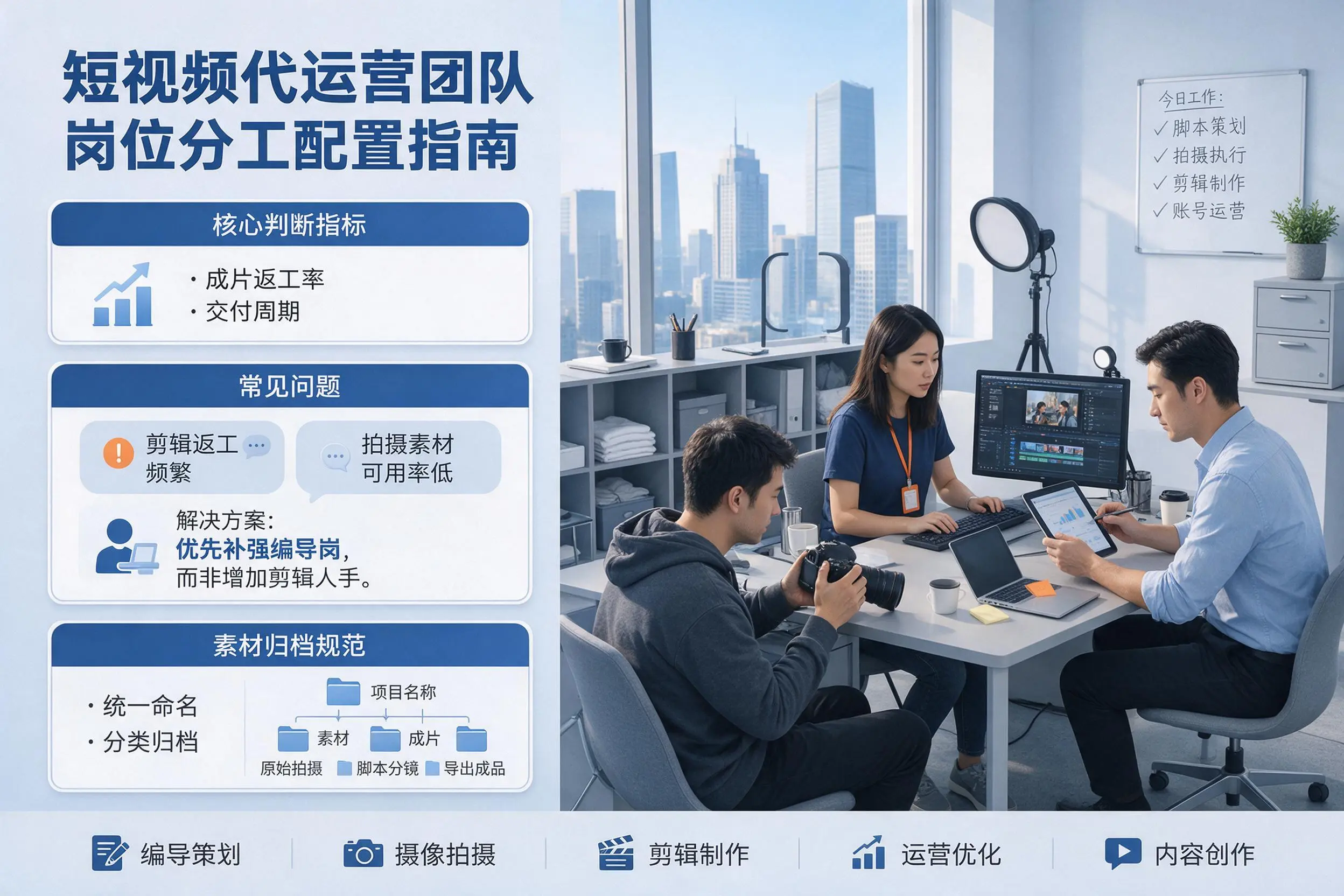 短视频代运营团队如何配置？徐州企业岗位分工科普说明